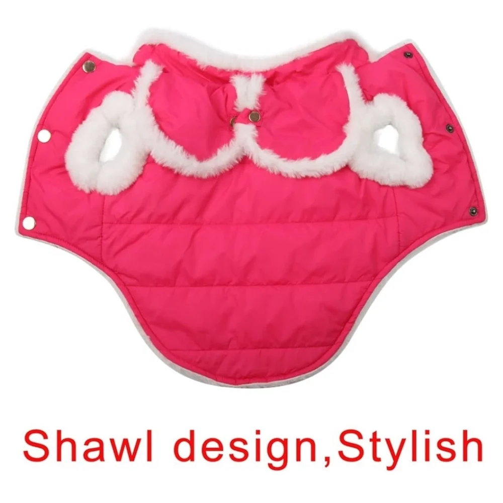 JoyDaog NWOT Pink Shawl Design Fleece Lined Winter Dog/Pet Jacket Size Large HP